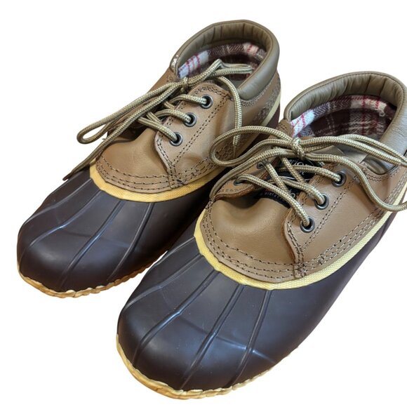 Superior Boot Co Lace Up Duck Shoes Brown  Size 9 Plaid Lined Waterproof Outdoor - Picture 2 of 10